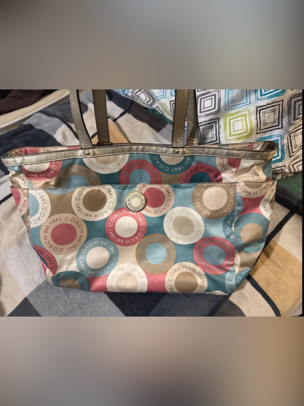 Vintage coach soho sateen snaphead circle tote